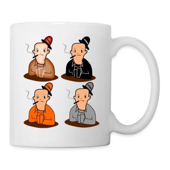 4 Kartenspieler. Geschenkidee - Tasse - Weiß - Rechts
