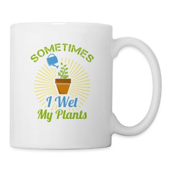 Sometimes I wet my plants Geschenk - Mug blanc - blanc - Droite