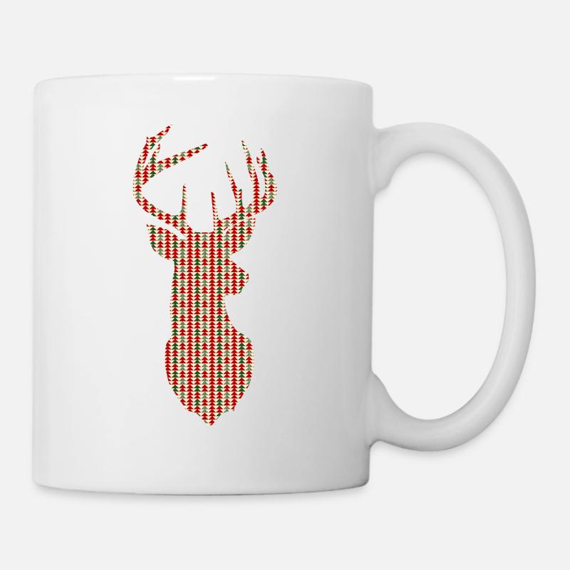 Christmas deer - geometry Christmas tree design - Mug - white