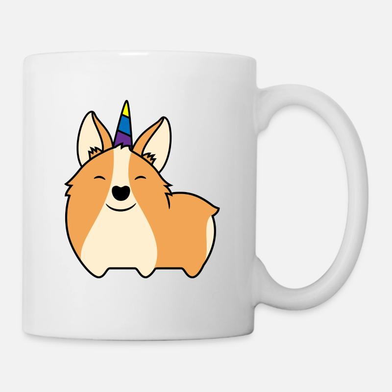 Corgi avec Licorne - cadeau drôle - Mug blanc - blanc