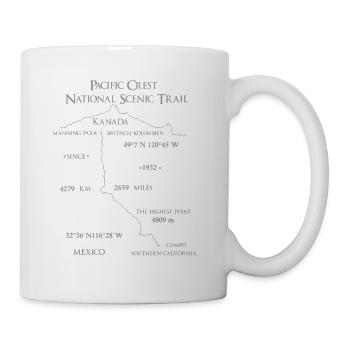 "Pacific Crest Trail" Mexico Kanada - Tasse - Weiß - Rechts