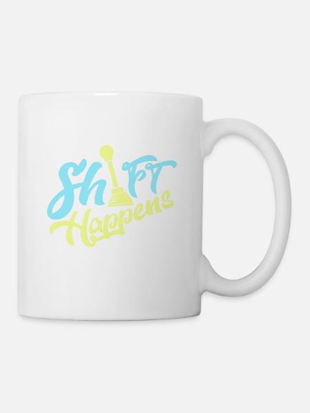 Maj Happens - Chemise de voiture - Mug blanc - blanc