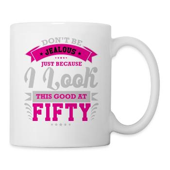 50 anniversaire look anniversaire - Mug blanc - blanc - Droite