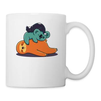 Faul Faultier Koala lustig Geschenk Montag - Tasse - Weiß - Rechts