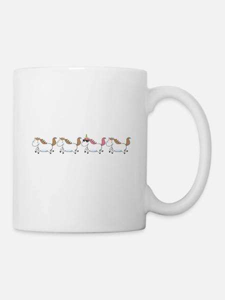 Feuerwehr Feuerwehrfrau Einhorn Geschenk - Tasse - Weiß