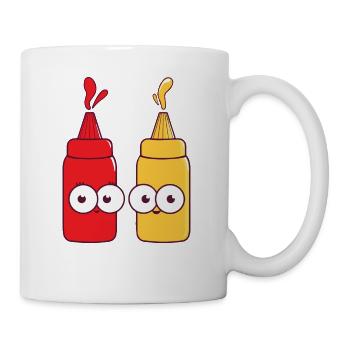 Wir gehen zusammen wie Ketschup und Senf Essen Geschenk - Tasse - Weiß - Rechts