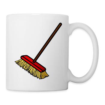 cleaning cleaning cleaning woman broom wischmop14 - Mug - white - Right