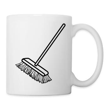 cleaning cleaning cleaning woman broom wischmop26 - Mug - white - Right