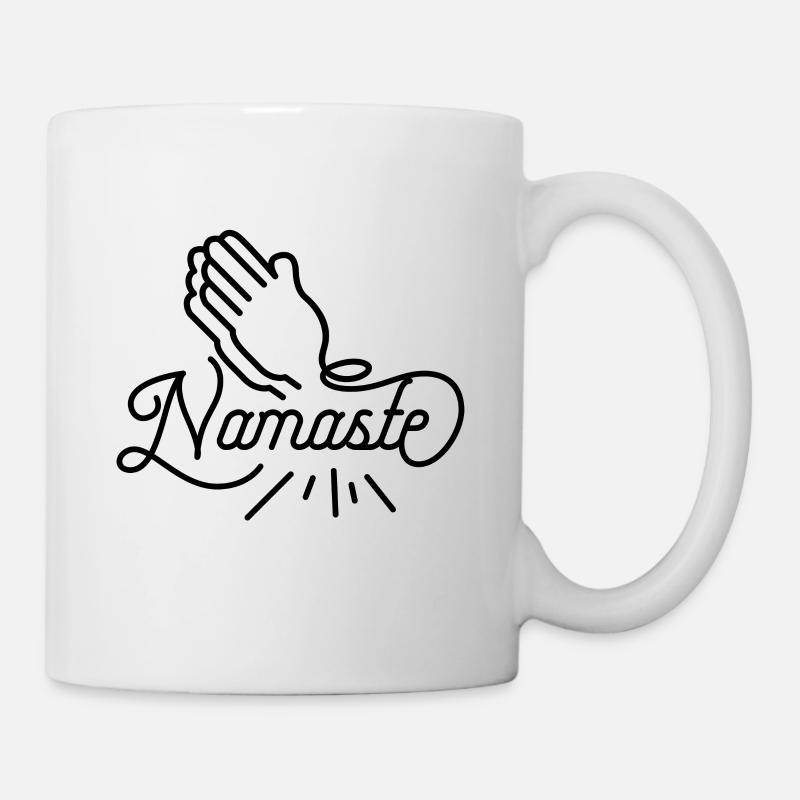 Namaste - schwarz - Tasse - Weiß