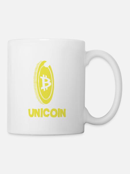 Unicoin Lustige Bitcoin Unicorn Blockchain Währung - Tasse - Weiß