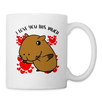 Capybara je t'aime ce cadeau beaucoup de Saint-Valentin - Mug blanc - blanc - Droite
