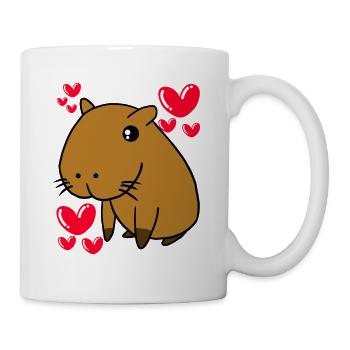 Capybara Lovely Valentine's Day Cute Hearts - Mug - white - Right