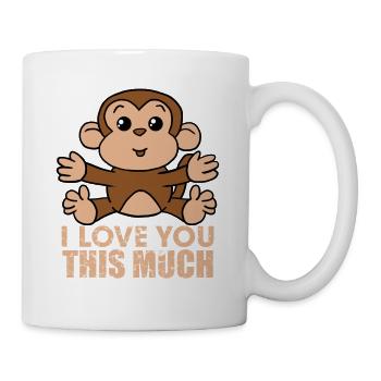 Affe Ich liebe dich so viel Valentinstag Geschenk - Tasse - Weiß - Rechts