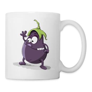 Aubergine - Tasse - Weiß - Rechts