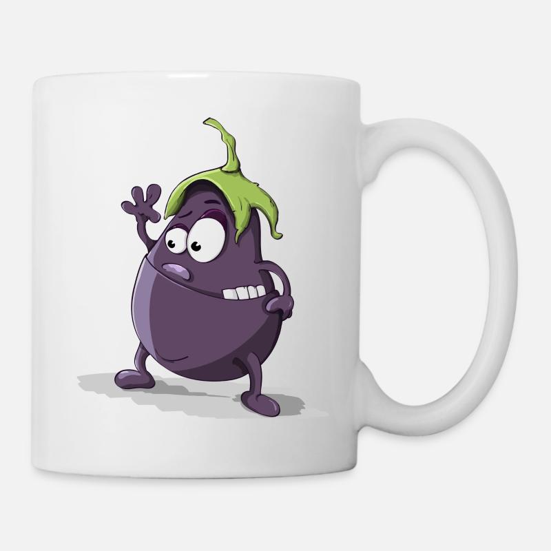 Aubergine - Tasse - Weiß