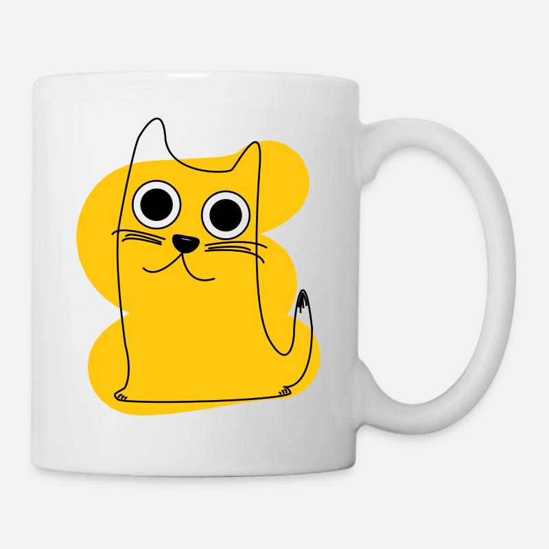 Chat jaune - Mug blanc - blanc