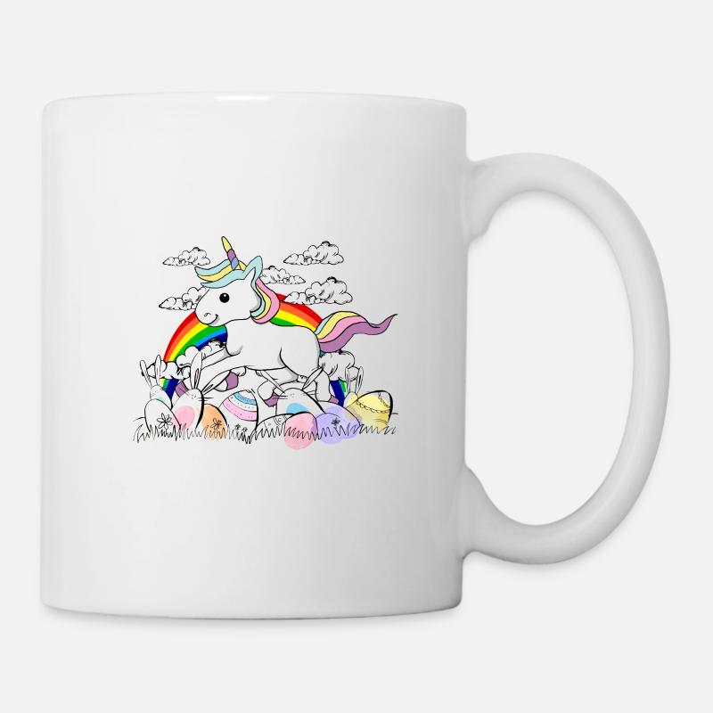 oeufs de Pâques Unicorn - Mug blanc - blanc
