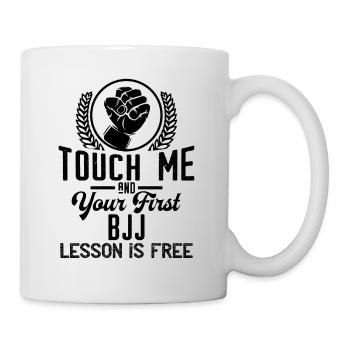 Touchez-moi - première leçon de JJB gratuit - noir - Mug blanc - blanc - Droite