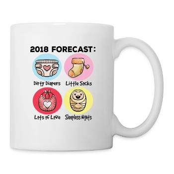 2018 Prévisions maman papa grossesse annonce - Mug blanc - blanc - Droite