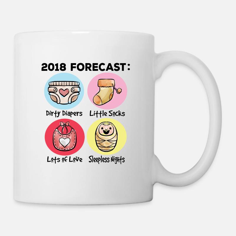 2018 Prévisions maman papa grossesse annonce - Mug blanc - blanc