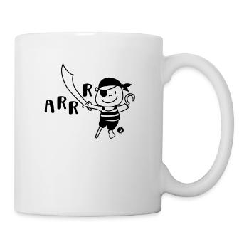 Funny pirate with saber ARRR Kids Gift Cool - Mug - white - Right