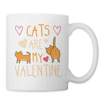 My Cats Are My Valentine Funny Shirt Idea - Mug - white - Right
