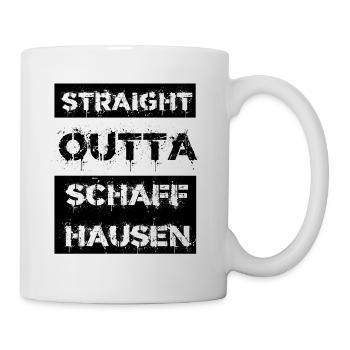 Straight Outta Schaffhausen Schweiz Geschenk Stadt - Tasse - Weiß - Rechts