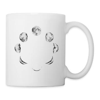 Moon phase gift moon crescent moon full moon night - Mug - white - Right