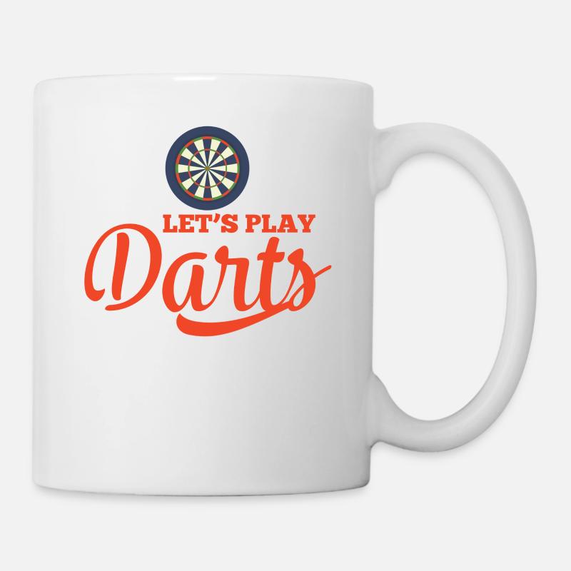 Fléchettes - Jeu de fléchettes - fléchettes - Cadeau - Chemise de fléchettes - Mug blanc - blanc