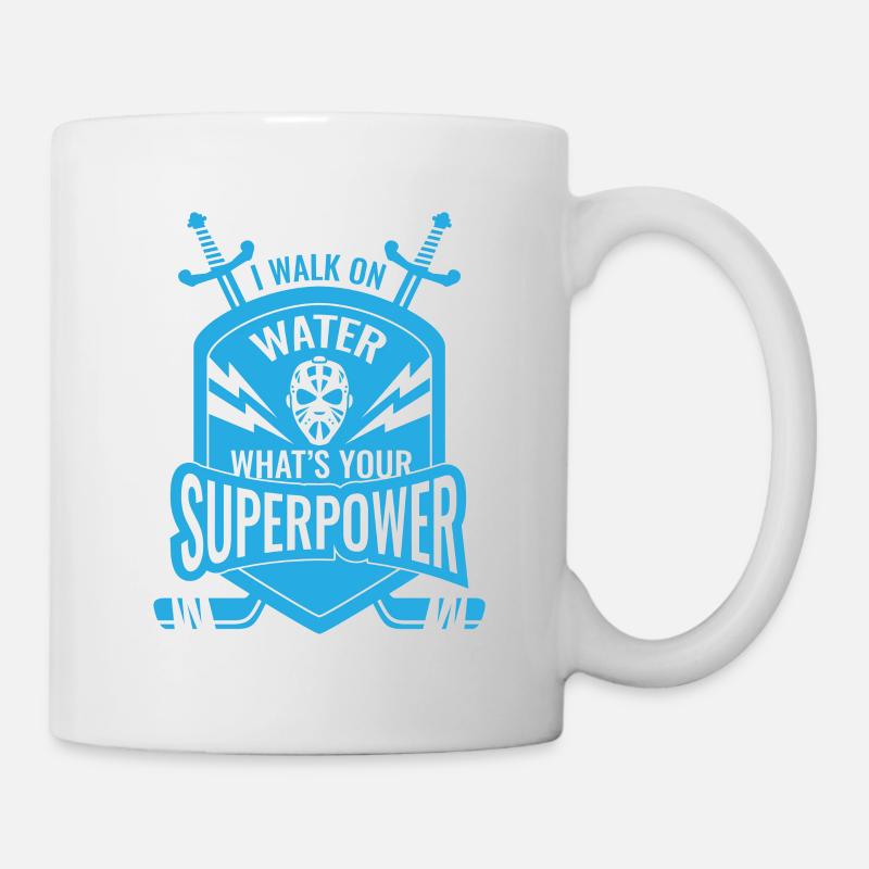 I walk on water what's your Superpower - Hockey - Mug blanc - blanc