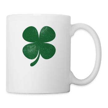 Distressed Green Four Leaf Clover Saint Patricks - Mug - white - Right