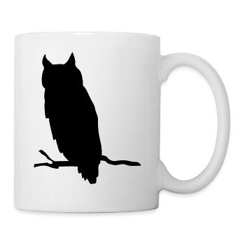 Owl silhouette animal gift branch night - Mug - white - Right