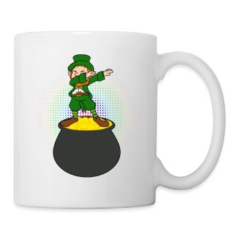 Leprechaun Drabbing drôle St Patricks Day Dab Gold - Mug blanc - blanc - Droite