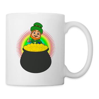 Leprechaun Pot Of Gold St Patricks Day Lucky - Mug - white - Right