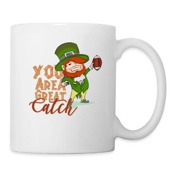 St. Patrick's Day American Football Sports Gift - Mug - white - Right