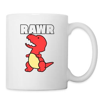 Dinosaur Dino Rawr gift vintage animal red - Mug - white - Right
