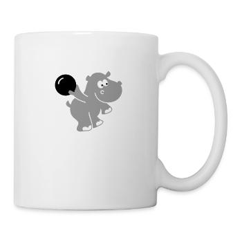 Bowling Hippo - bowling hippopotamus gift - Mug - white - Right