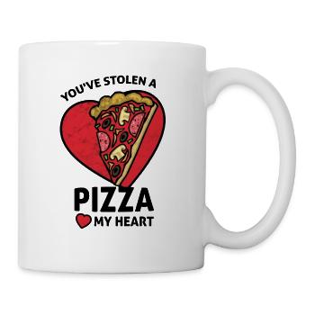 Les couples aiment la pizza de cadeau de Saint-Valentin - Mug blanc - blanc - Droite