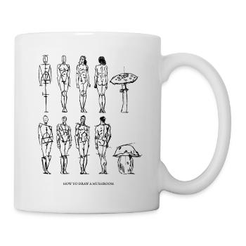 how to draw a mushroom / Pilze / Kunst - Tasse - Weiß - Rechts
