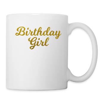 fille d'anniversaire - or brillant - Mug blanc - blanc - Droite