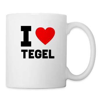 I Love Berlin Tegel Geschenk Idee Herz Stadt - Tasse - Weiß - Rechts