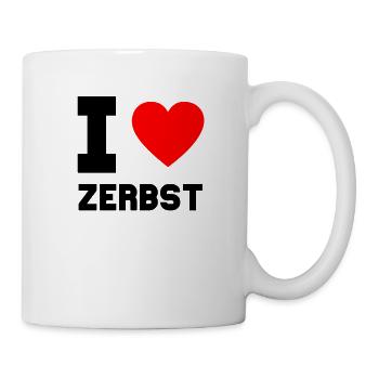 J'aime Zerbst cadeau Ville idée à domicile - Mug blanc - blanc - Droite
