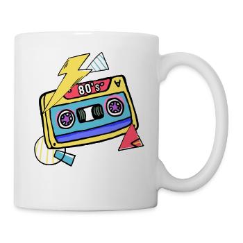 Kassette Musik 80s Geschenk Pop Style - Tasse - Weiß - Rechts