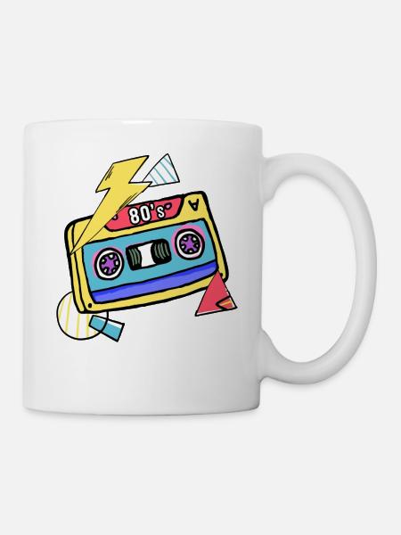 Cassette Music 80s Gift Pop Style - Mug - white