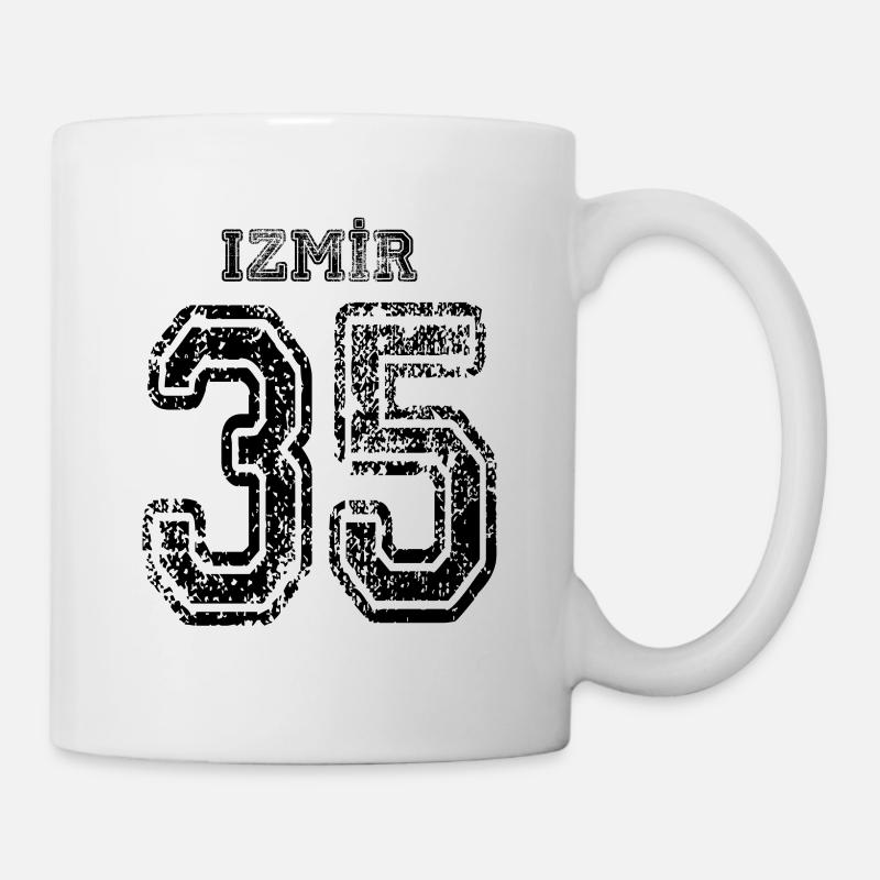 35 Izmir plaque d'immatriculation turque comme un cadeau - Mug blanc - blanc
