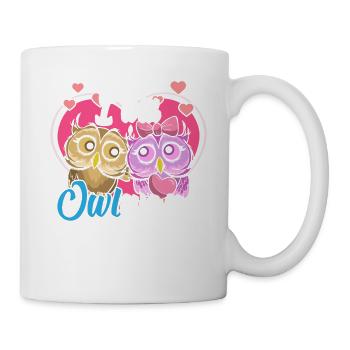 OWL heart I will Owlways always love you gift - Mug - white - Right