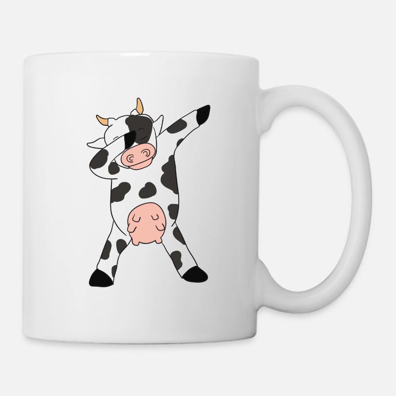 Vache, dab, tamponner, vache, corne bœuf - Mug blanc - blanc