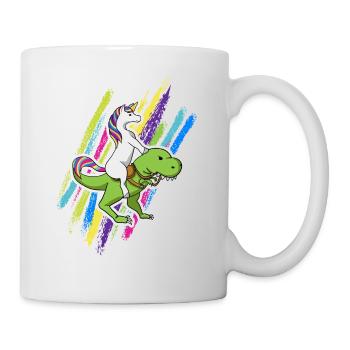 Licorne, dinosaure, licorne, équitation, dino, cadeau - Mug blanc - blanc - Droite