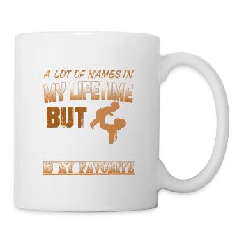 Stolzer Papa T-Shirt, Papa Geschenk - Tasse - Weiß - Rechts