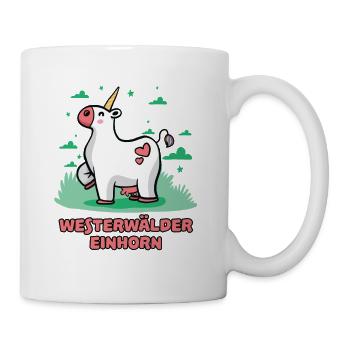 Westerwald Comic Einhorn Kuh Süß Bunt Lustig - Tasse - Weiß - Rechts
